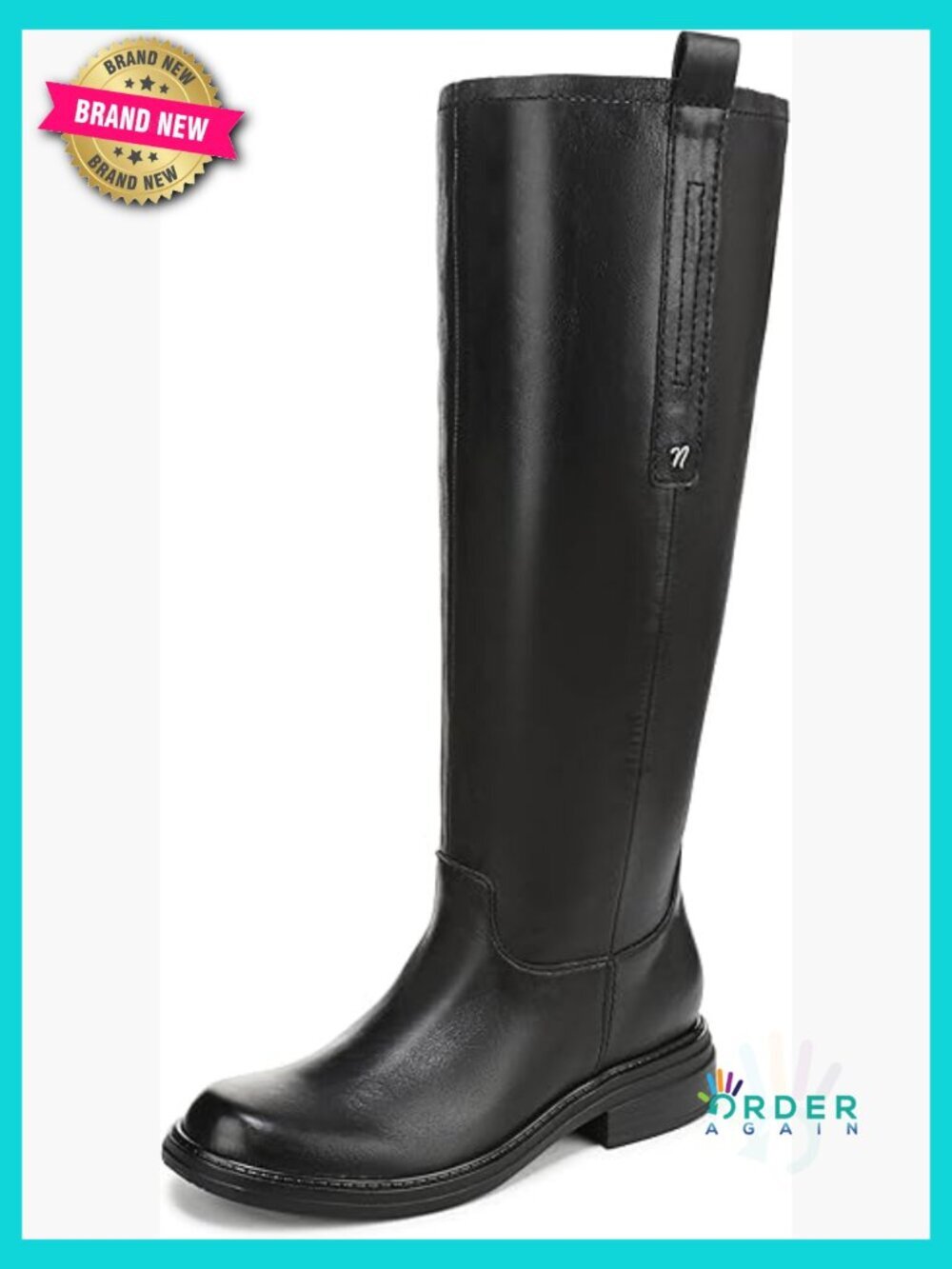 Slouchy Western Knee High Boots Side Zip Extra Wide Calf Riding